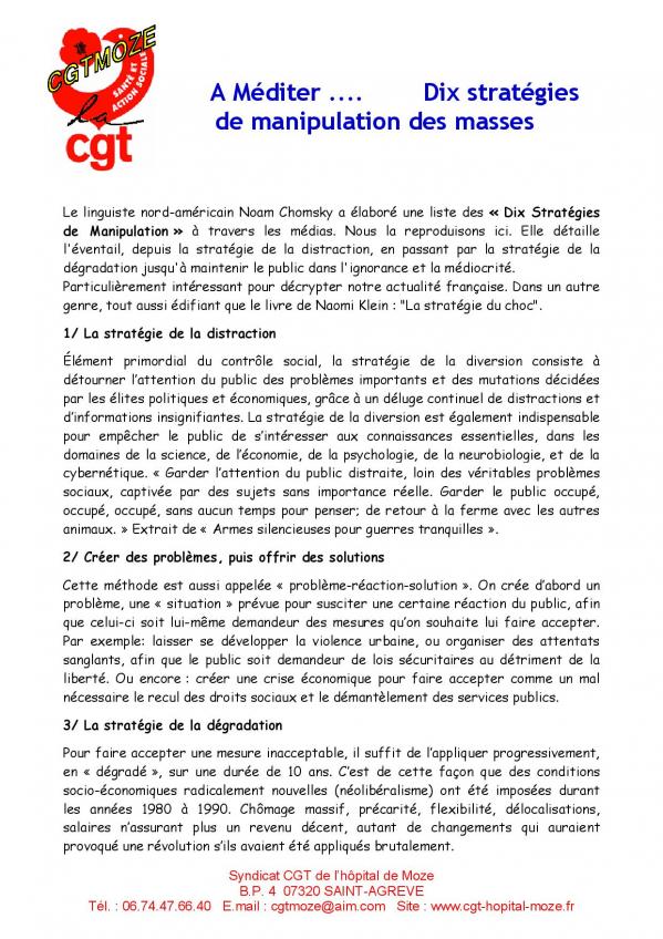 Dix strategies de manipulation des masses