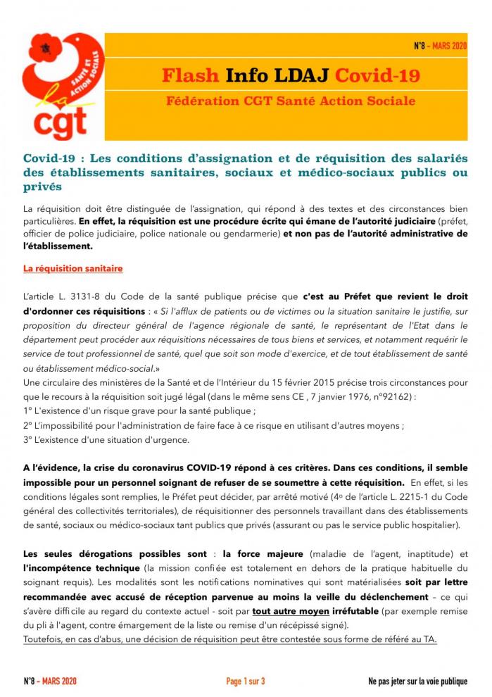 No8 flash info ldaj covid 19 assignation et re quisition des salarie s 1