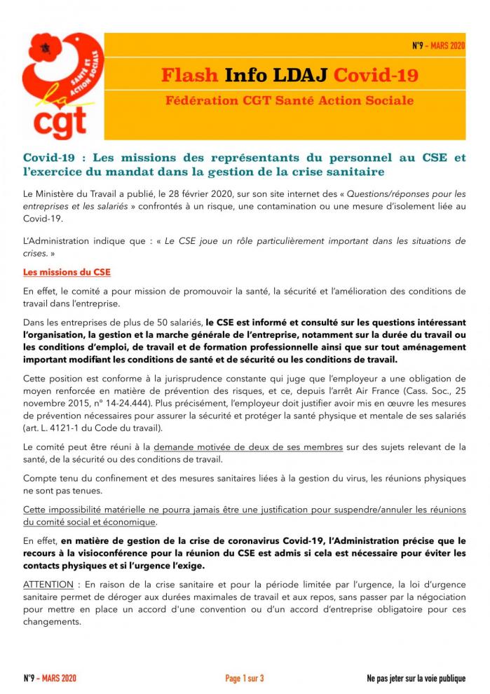 No9 flash info ldaj covid 19 missions du cse 1
