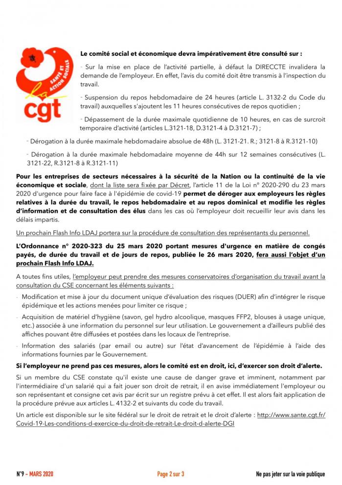 No9 flash info ldaj covid 19 missions du cse 2
